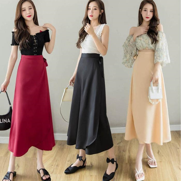 [기타 (패플)] [드림HS몰][드림HS몰] 여성 A라인 랩스커트 치마 (10224193)