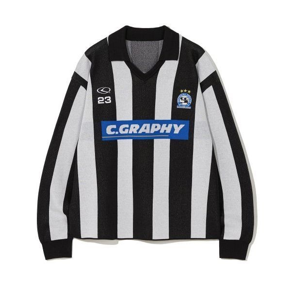 &lt;매장정품&gt; CODEGRAPHY 코드그라피 CGP [SS 프레젠테이션]C.GRAPHY 싸커 브이넥 카라 니트_블랙 CBDSUKL302BK 675955