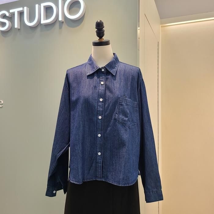 [수스]뒤사선포인트 데님셔츠 S253BSH857/블루