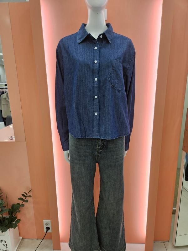 [수스]뒤사선 트임  데님셔츠 S253BSH857_US