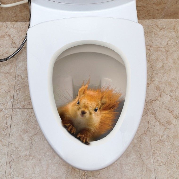 동물 스티커 데코 욕실 변기용