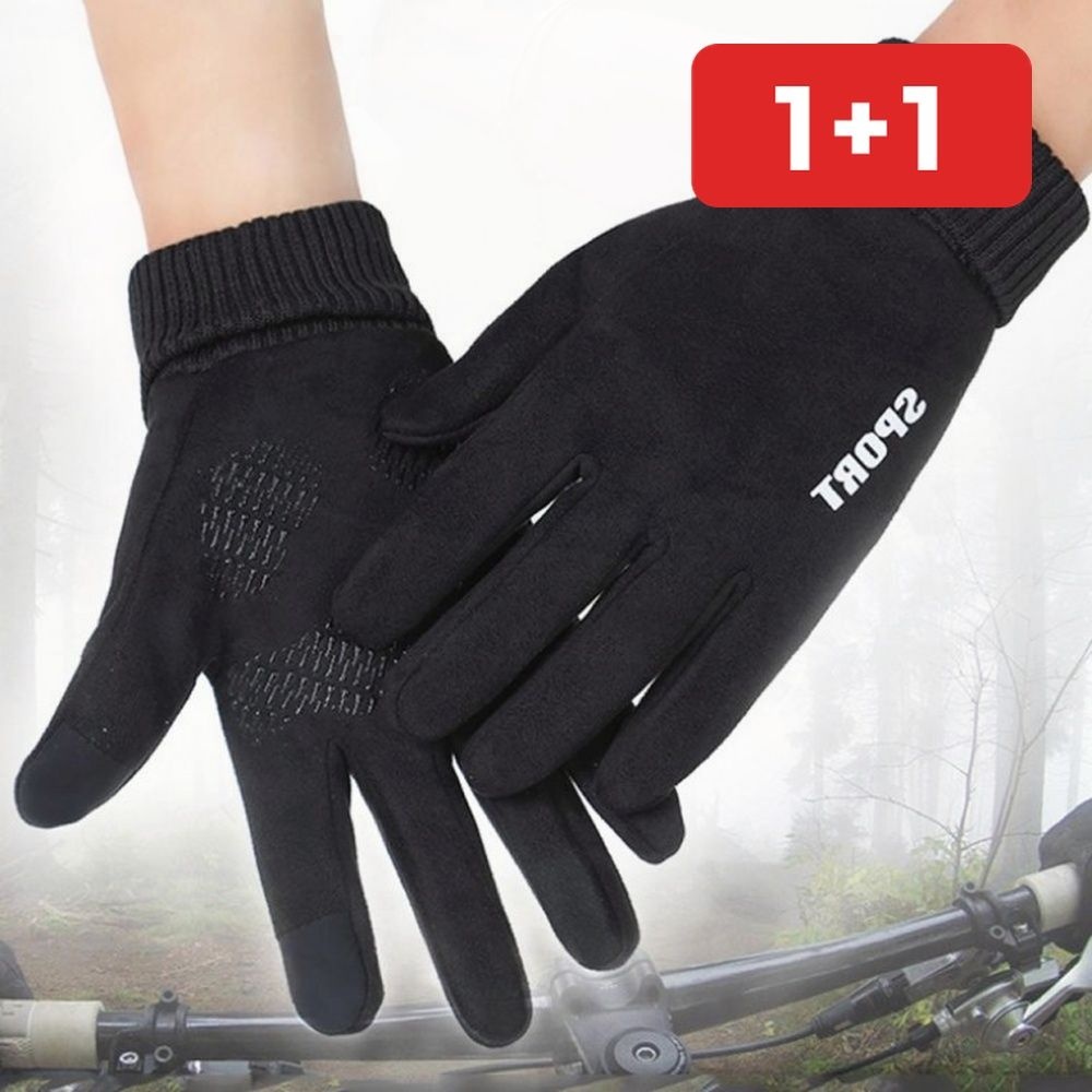중국 자전거 장갑 등산 낚시 스마트폰 터치 기모 방한 남녀공용 1+1