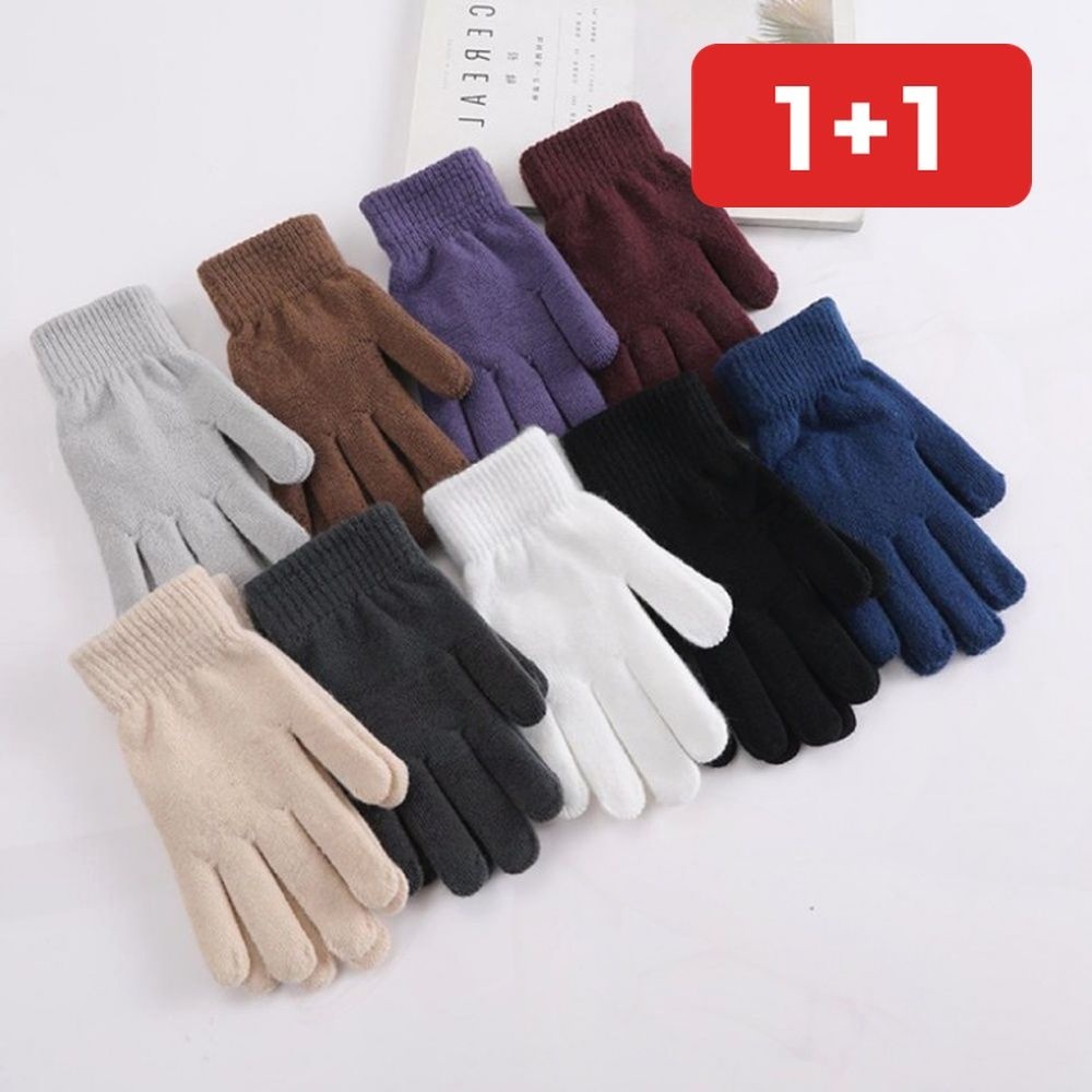 중국 겨울 니트장갑 스마트폰 터치 남녀공용 커플 방한 털장갑 1+1