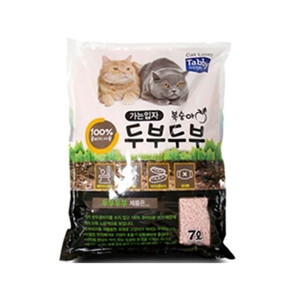 테비토퍼 두부두부 가는입자 7L 6개입 복숭아 고양이 두부모래