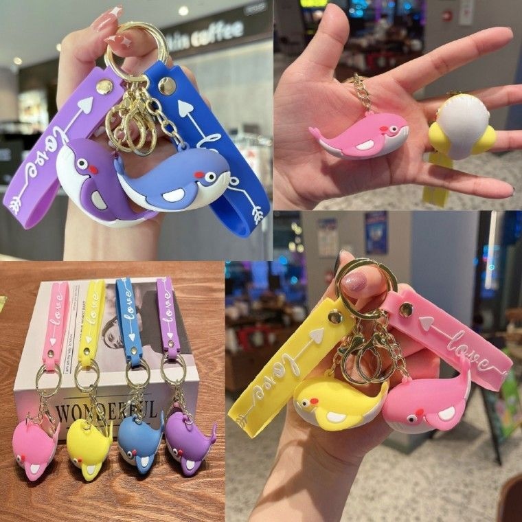 고래키링 열쇠고리 키홀더 가방고리 실리콘키링 자동차키링 에어팟 버즈 키링