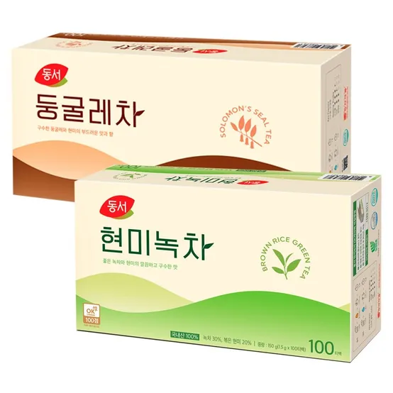 동서 현미녹차100T+둥굴레차100T