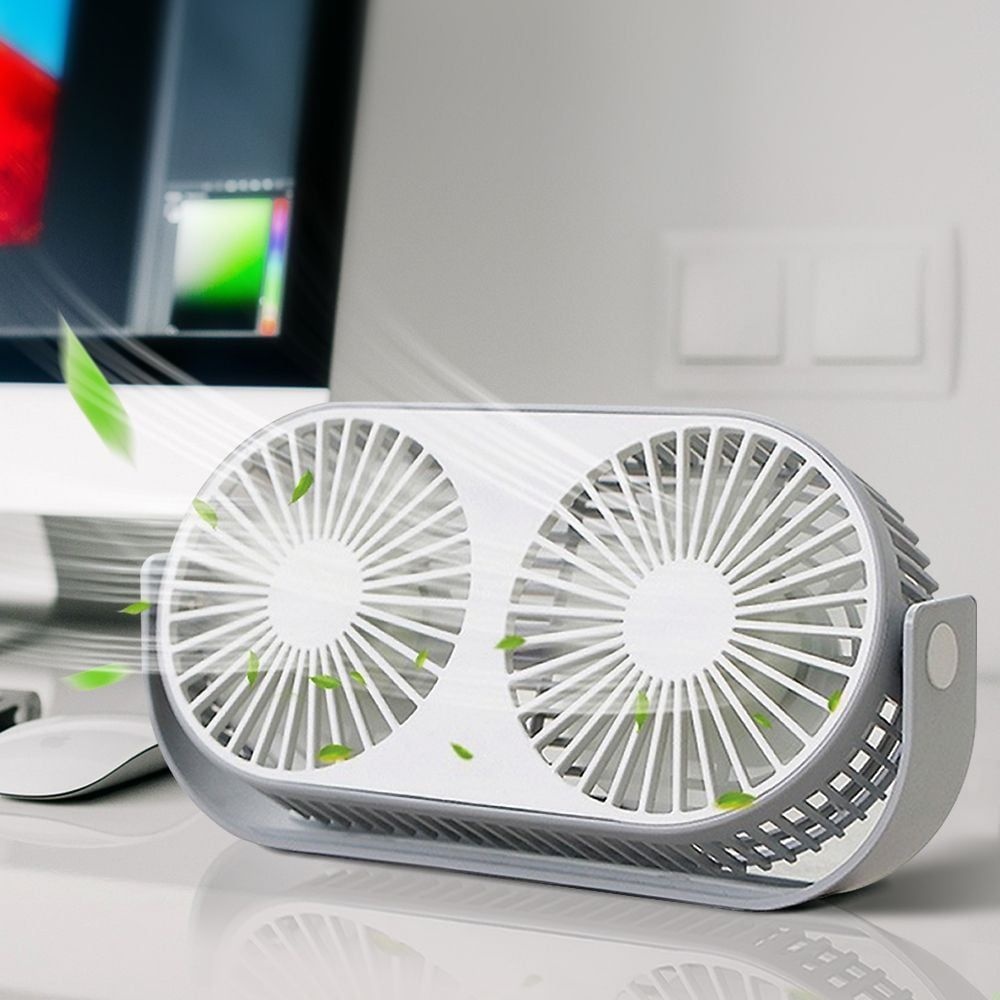 esoem 탁상용 듀얼선풍기 usb 미니 선풍기 무소음 kc인증