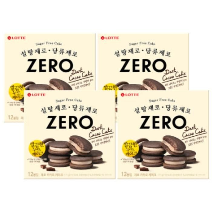 쁘띠몽쉘 제로 카카오 X4 무설탕 개별포장 회사 간식