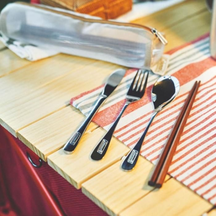 콜맨 캠핑 4인 수저 패밀리 세트 스테인레스 커트러리