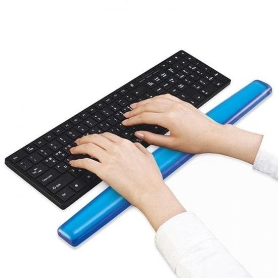 손목 받침대 블루 젤리 키보드 쿠션 컴퓨터 작업 편안함 손목보호패드