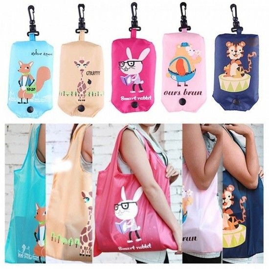 휴대용 에코백 파우치 동물 작은가방 에코쇼핑백 비봉지 휴대용쇼핑백 쇼핑빽 마트백