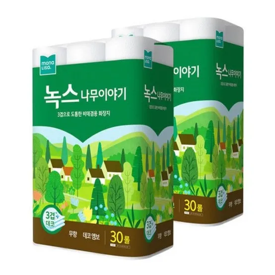 모나리자 녹스 나무이야기 데코 3겹 27M 30롤 X 2팩 