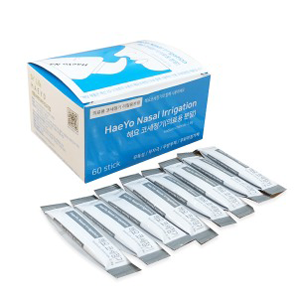 나잘 코세척분말 (60pcs) KP규격 염화나트륨 분말 코세척용식염분말 노즈클리너