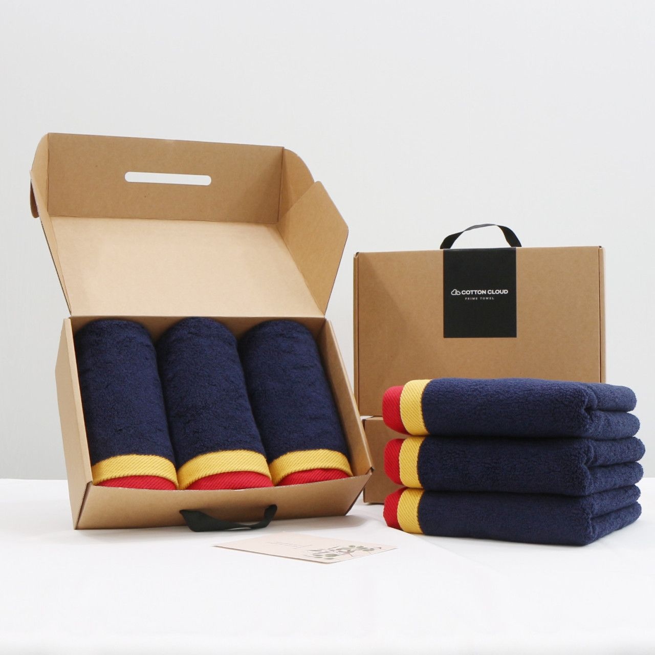 코튼클라우드 40수 코마사 200g 고중량 호텔수건 3매 (프라임타올 / 박스포장)