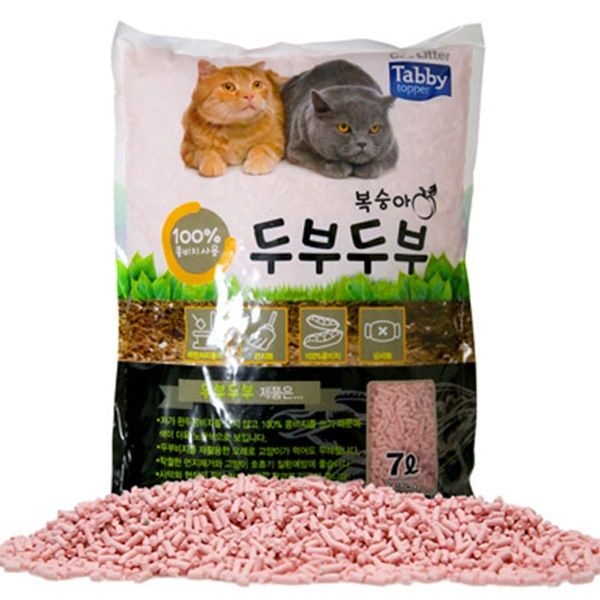 테비토퍼 두부두부 오리지날 7L 6개입 복숭아 고양이 두부모래