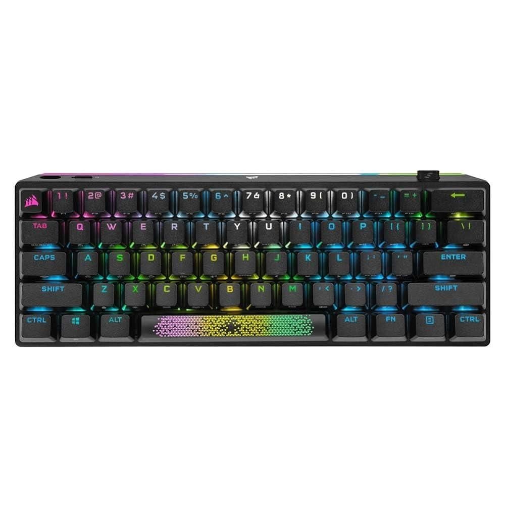 [해외] CORSAIR K70 PRO 미니 무선 RGB 60% 기계식 게이밍 키보드(가장 빠른 서브-1ms 교환 가능한 체리 MX 스피드 키 스위치 알루