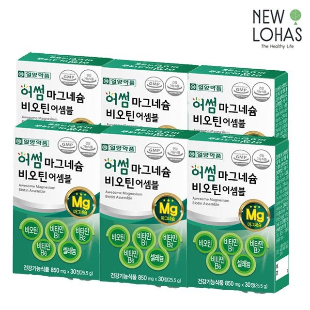 일양약품 어썸 마그네슘 비오틴 30정 6박스