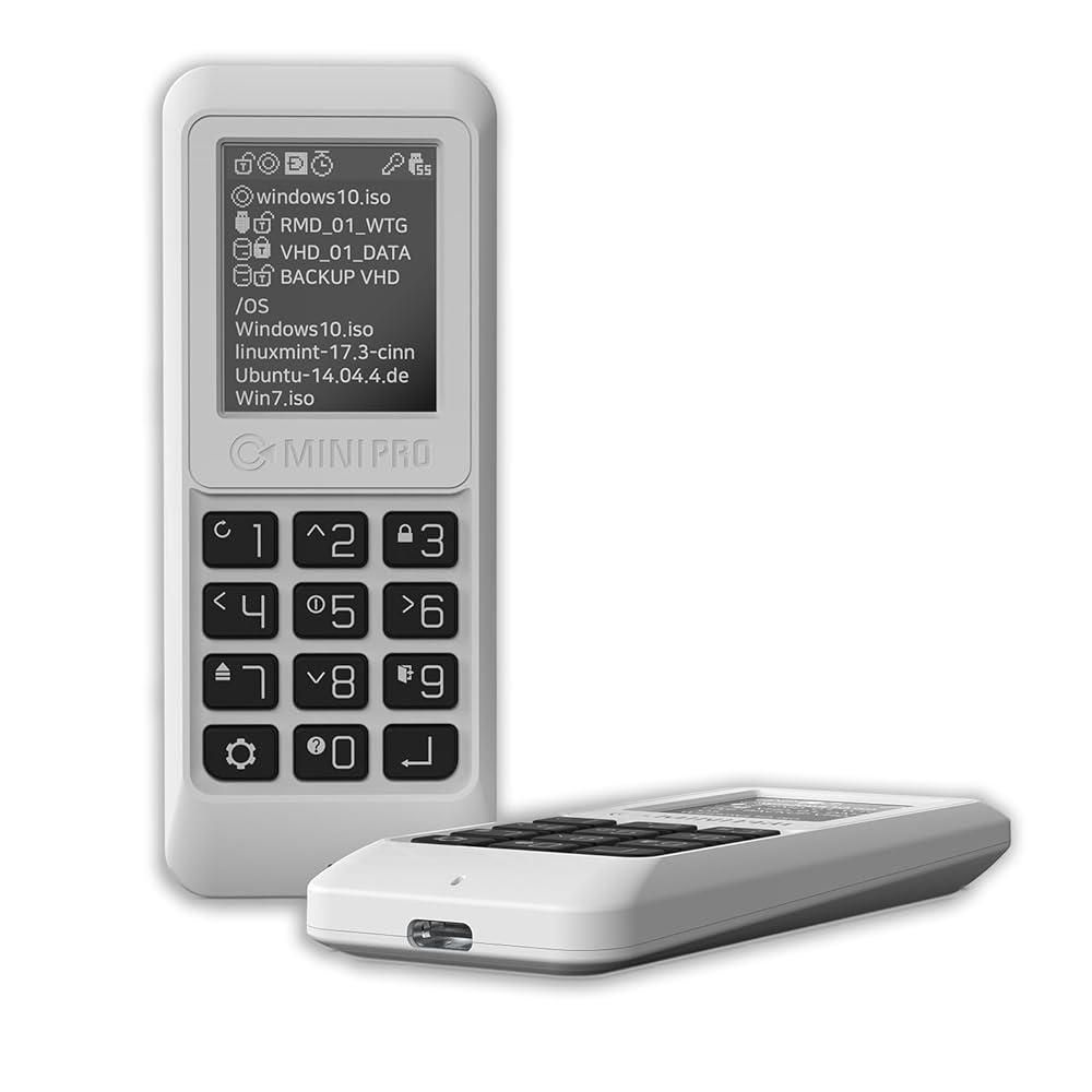 [해외] MINI Pro 외장 SSD USB-C 가상 ODD&HDD AES256 암호화 부팅지원 쓰기보호 512GB 한국산 차세대 모델