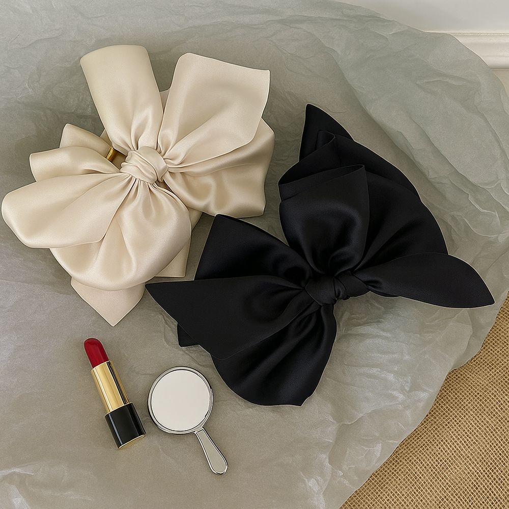 왕리본 헤어핀 새틴 집게 머리장식 스타일링