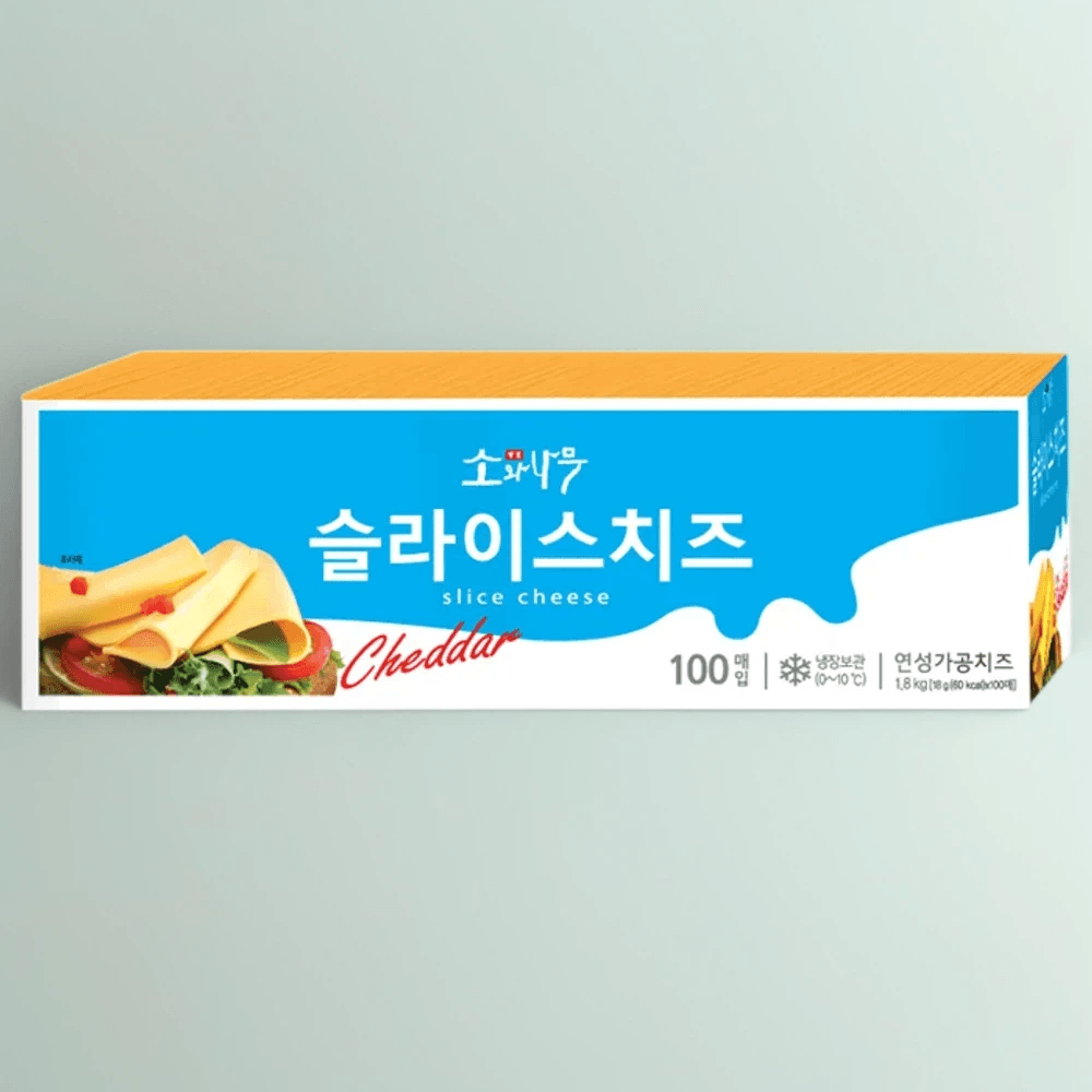 소와나무 체다 슬라이스치즈 100매 체다치즈 가공치즈
