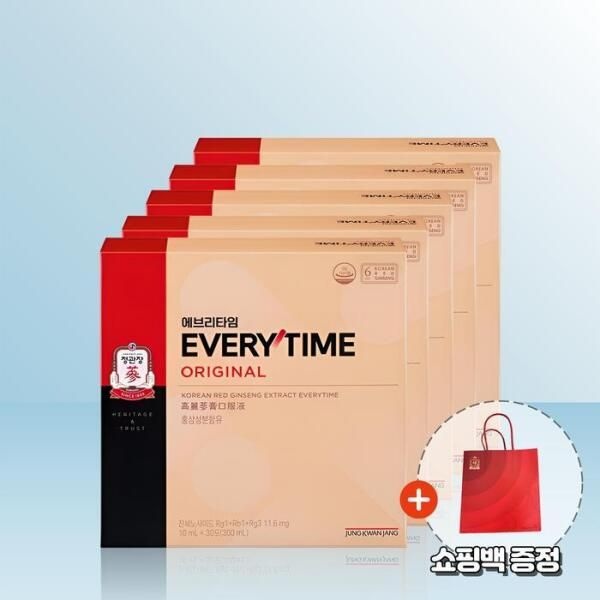 [셀러허브 식품] 정관장 홍삼정 에브리타임 오리지널 10ml x 30포 x 5개 / iuy