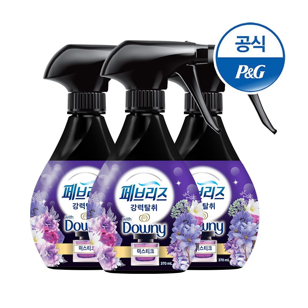 [오늘출발] 페브리즈 (~9/30 리뷰 1,500P) 페브리즈 섬유탈취제 용기형 미스티크 향 370ml 3개