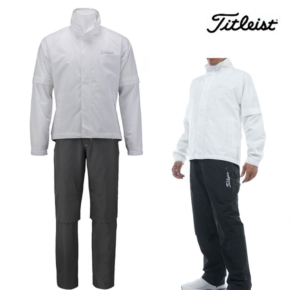 타이틀리스트 TLPMR980J 골프 남성 레인웨어 상하세트 우비 화이트