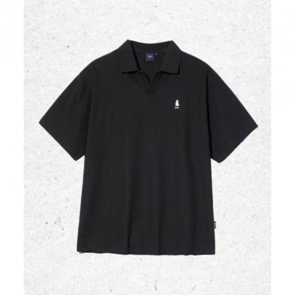 &lt;매장정품&gt; 예일 YALE 퀵 드라이 피케 슬릿넥 폴로 셔츠 블랙 YEM1PK303ABK 1274929