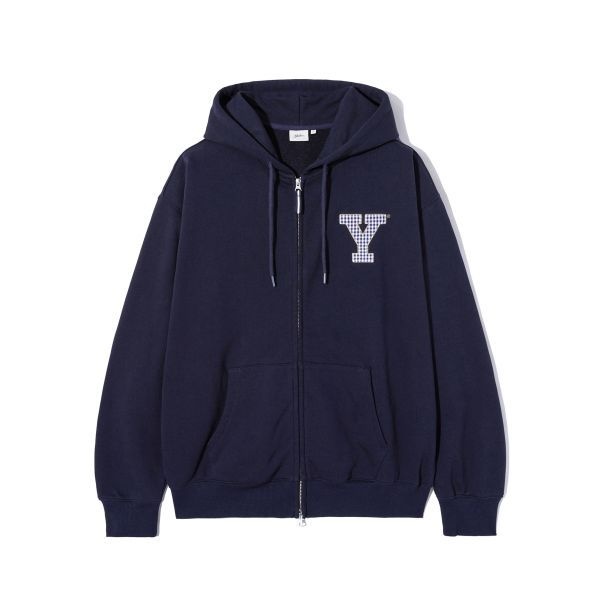 &lt;매장정품&gt; 예일 YALE Y로고 체크 아플리케 후드집업네이비 YFF1HZ303ANA 1350023