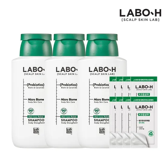[본품용량 단독구성] 라보에이치 탈모증상완화 샴푸 두피강화 125ml *3*+6ml*8 