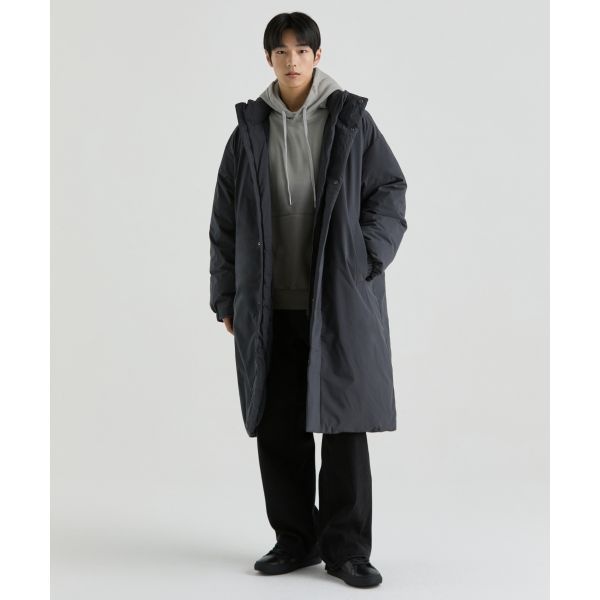 무신사 스탠다드 방한 코트 패딩 보온 겨울 데일리 푸퍼 미니멀 롱 파카 [다크 그레이]