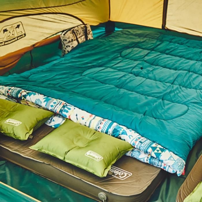 콜맨 캠핑용 겨울 침구 침낭 패밀리 이불 2in1 그린