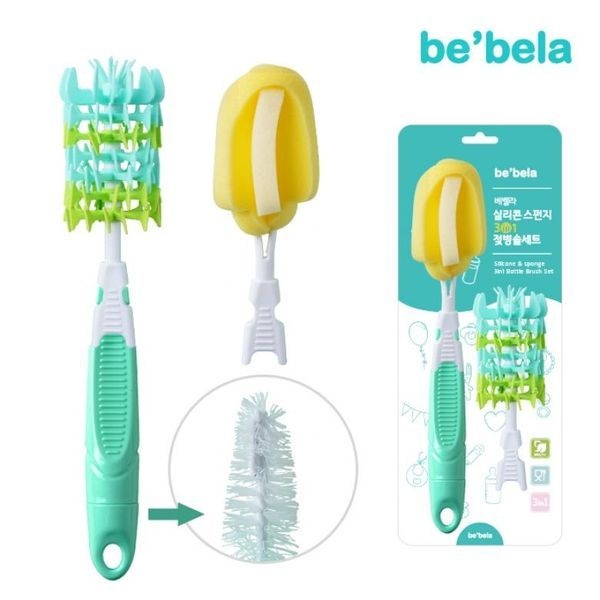 베벨라 [보리보리]실리콘스펀지 3in1 젖병솔세트