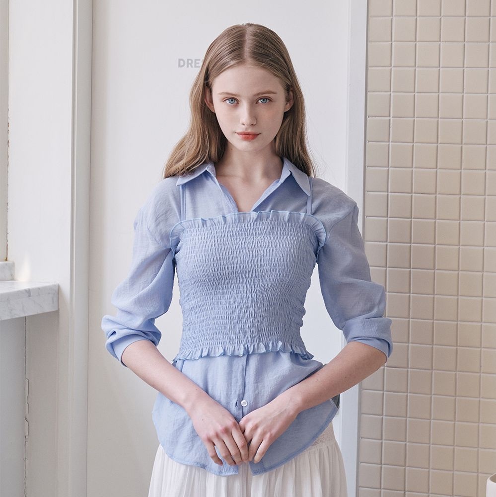 [(주)동광인터내셔날]숲 셔링 뷔스티에 셔츠 세트(SB6TXF1)