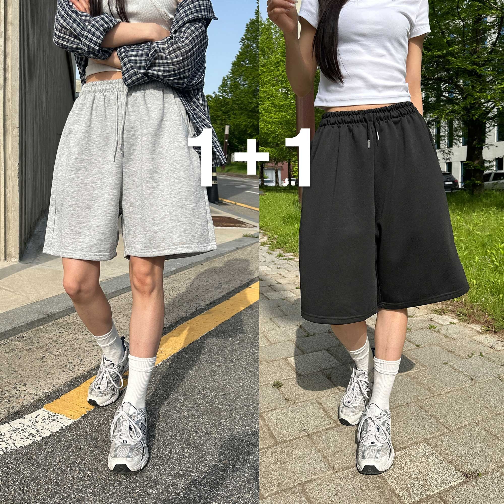 볼드윈유 [1+1] 썸머 3 타입 스웻 반바지 (4부, 5부, 6부)
