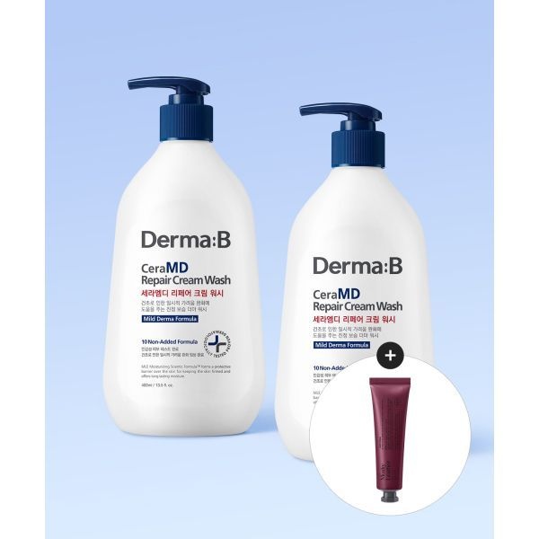 DERMAB 매장정품 DERMAB 세라엠디 리페어 크림 워시 400MLX 2개 (내러티브 핸드크림50ML 증정)