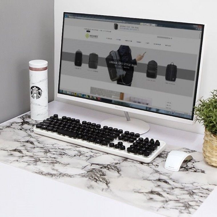 HICKIES 고퀄리티   오피스 고급 대리석 인테리어 와이드 가죽 데스크패드