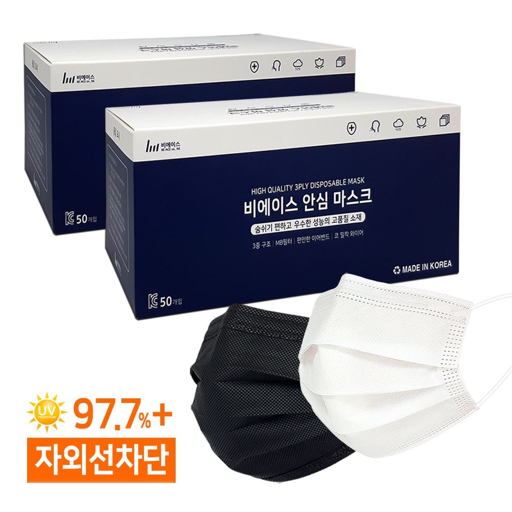 국산 일회용마스크 100매/특대형 대형 중형 소형/덴탈 비말차단