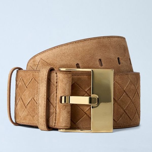 보테가베네타 25 FW 보테가 베네타 3cm 와치 모티프 버클 라지 스웨이드 벨트 카멜 844584 V1QE1 2599