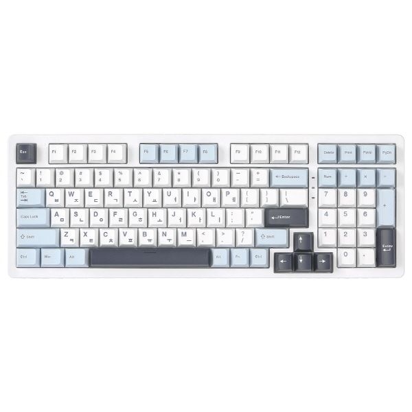 지클릭커 WK98 8K 풀윤활 무선 블루투스 기계식 화이트 마린 (제주바다, 37g)