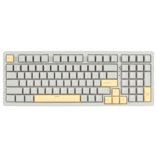 지클릭커 WK98 8K 풀윤활 무선 블루투스 기계식 크레용 옐로우 (제주바다, 37g)