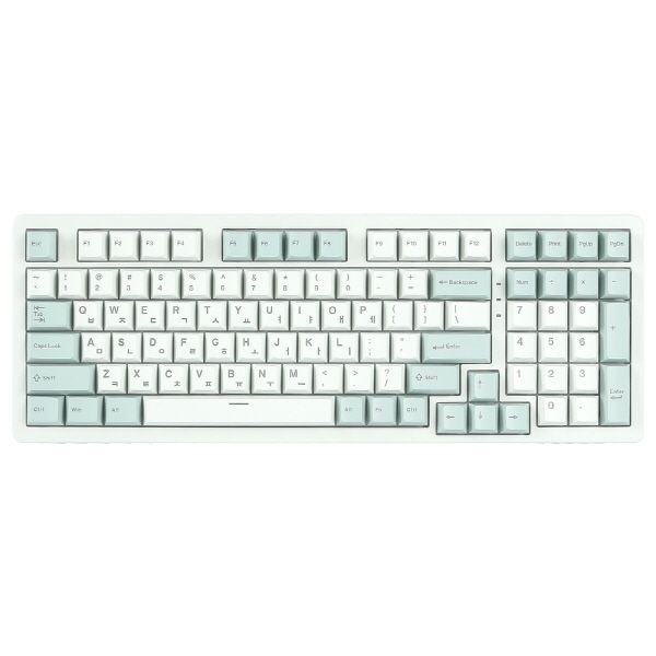 지클릭커 WK98 8K 풀윤활 무선 블루투스 기계식 그린 라이트 (제주바다, 45g)