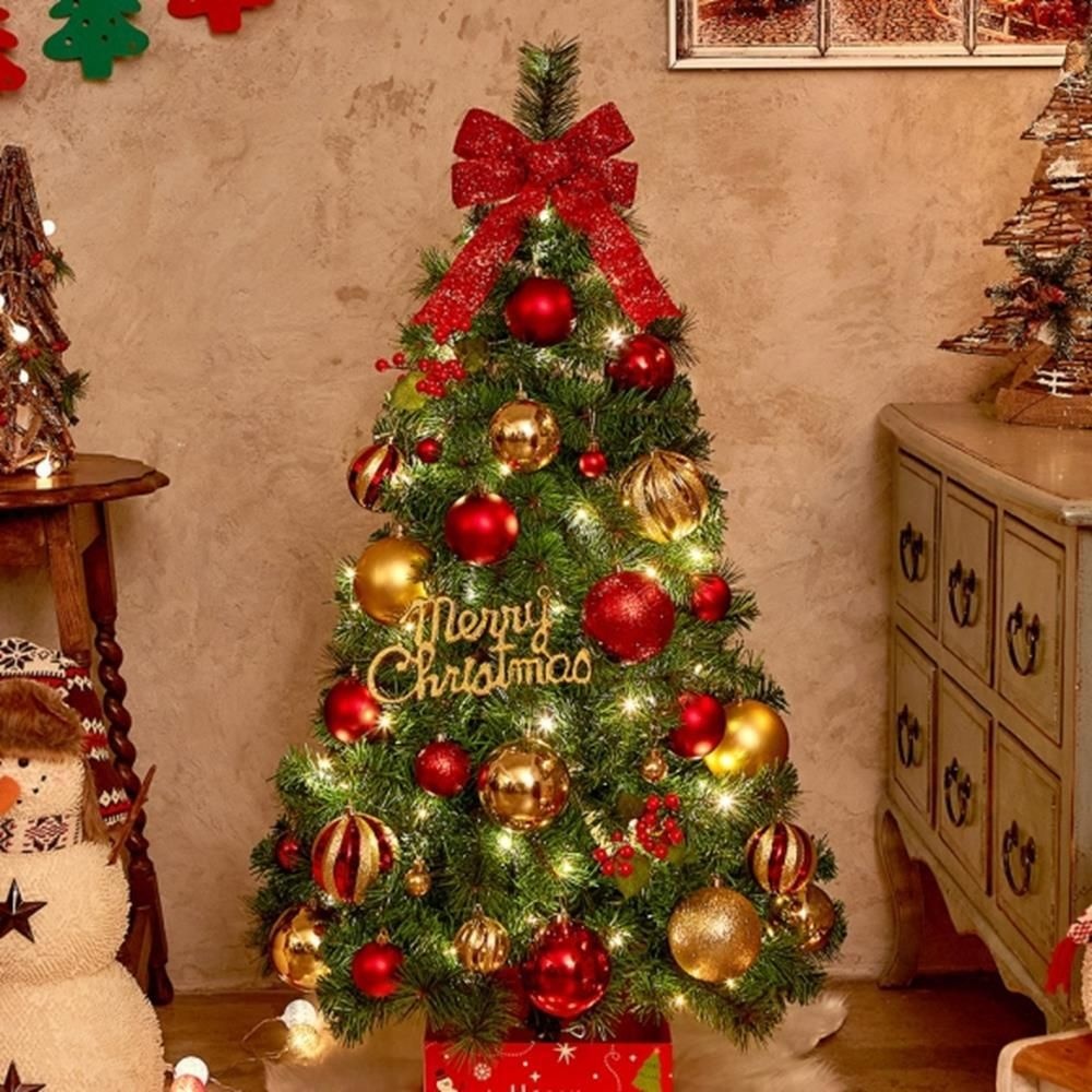 연구소 사무실 꾸미기용 120cm 소형 트리장식세트 크리스마스 꾸무기 가게