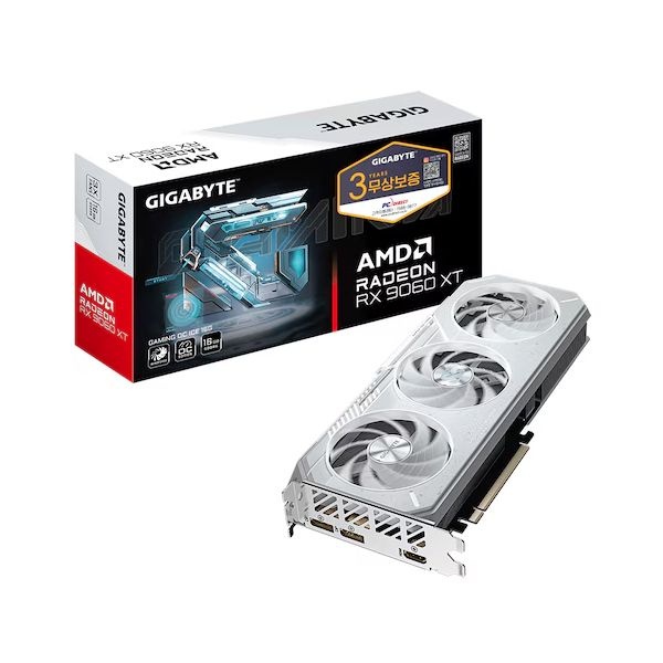 GIGABYTE 라데온 RX 9060 XT Gaming OC ICE D6 16GB 피씨디렉트