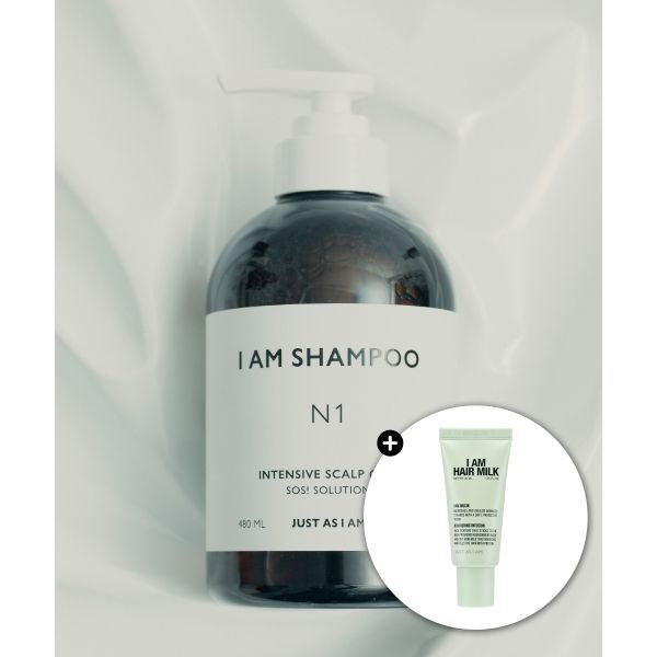 매장정품 JUST AS I AM [100시간 뿌리볼륨] IAM 인텐시브 스칼프 케어 샴푸 N1 480ml