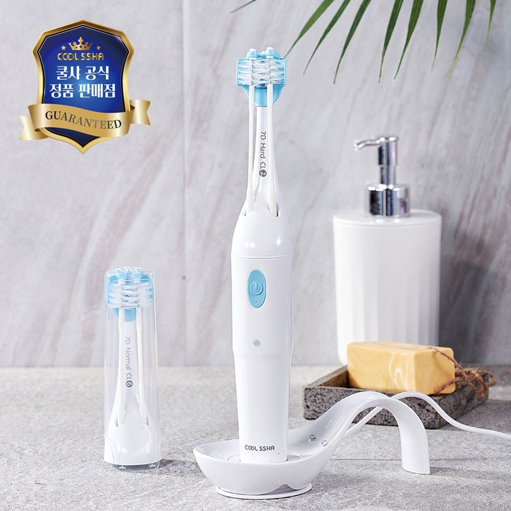 쿨샤 [코리아세일페스타] 전동칫솔 쿨샤 고급형 성인용 풀세트 2개 + 리필모4개