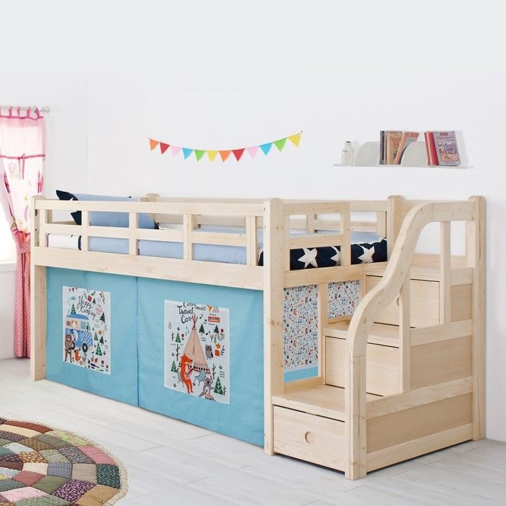 에보니아 [이월 단종 10조 파격특가] 미키 키낮이 벙커침대 원목 프레임 계단형