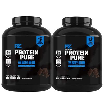 1+1 마켓디 프로틴 퓨어 2kg 식사대용 맛있는 프로틴 헬스 다이어트 단백질 보충제 쉐이크 식물성 파우더 가루