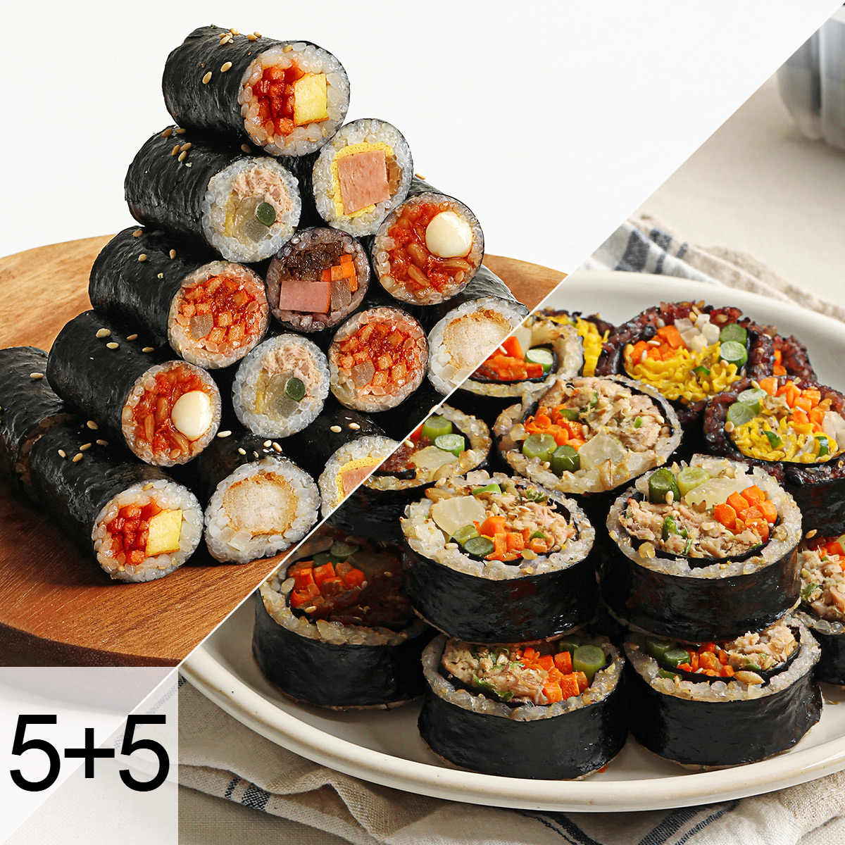 넾다세일 다신샵 저당 곤약현미김밥 12종 5+5팩 / 식이섬유 냉동김밥 식단관리