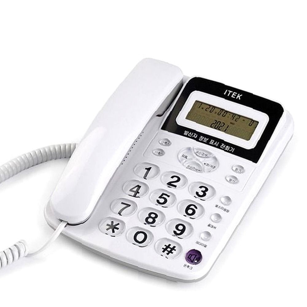 엔에스24협력업체 생활 전화기 사무 전산용품 아이텍 데스크용품 오피스 화이트 발신자표시 IK-300